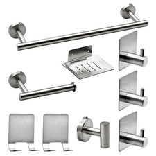 9 PCS Bathroom Hardware Set, Brushed Nickel Stainless Steel Bathroom Tower Ra...