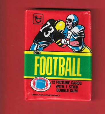 Topps 1980 American Football US Football - 1 Beutel Pack 12 Karten + B