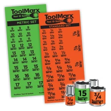 Toolmarx Socket Set Wrench Labels - Easy to Read Decals - Metric and Standard