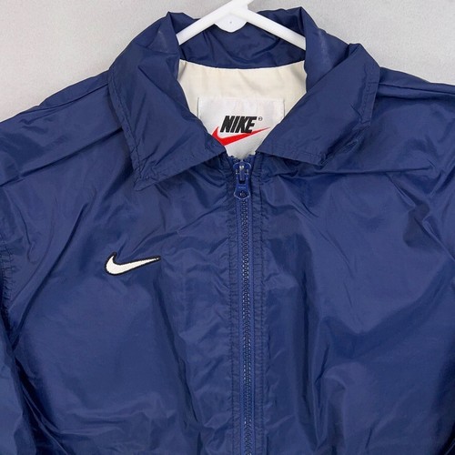 Vintage Nike Windbreaker Kids Small Blue White Track Jacket Performance Swoosh - Picture 2 of 10