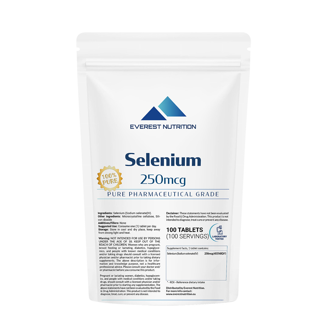 Tabletas de selenio 250mcg Salud de la glándula tiroides. Fuerte antioxidante.