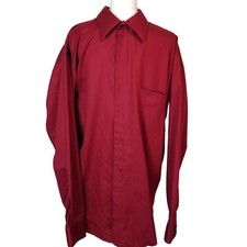 Van Heusen Men's Red Design Wrinkle Free Dress Shirt Size XL Slim Fit 4