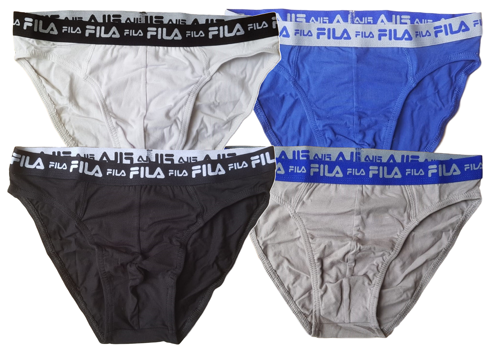 Slip Uomo 2 pezzi bipack elastico BASIC COTTON FILA UH203 Intimo stretch Cotton