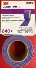 3M 31488 CUBITRON II HOOKIT 80mm x 12m CLEAN SANDING SHEET ROLL 240+ GRIT GRADE