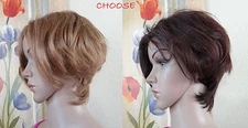 SAM SUNG IMEX #27 honey blonde or #T33D tipped auburn short Full Wig,SUNNY