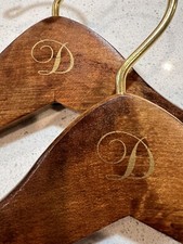 RARE 2 Initial  D  MCM Hollywood Regency Clothes Coat Wedding Dress Hangers