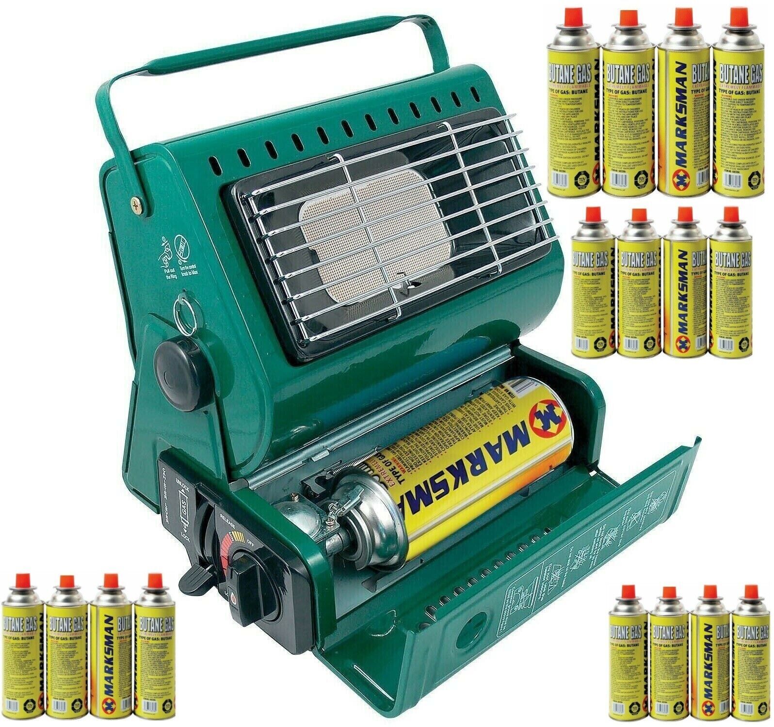 Portable Gas Heater Outdoor Camping Garden Fishing + Butane Gas