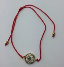 Evil Eye With Stones Red Cord Adjustable Bracelet Good luck Symbol