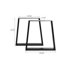 2Pcs Cast Iron Trapezium Frame Side Table Coffee Dinner Desk Bench Base Stand