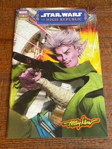 STAR WARS HIGH REPUBLIC #1 MIKE MAYHEW SIGNED TRADE VARIANT 1st APP TEY SIRREK - Picture 2 of 2