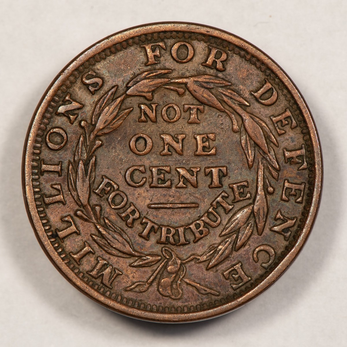 Tom　　REGAL worth coiiection 1837 Hard Times Token - Not One Cent - XF/AU - HT-48 - SKU-Z4875