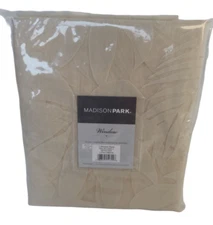 Madison Park Leilani Natural Palm Leaf Burnout Window Panel Sheer 50 in. X 63 in
