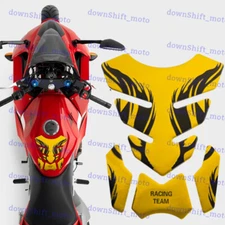 3D Carbon Fiber Motorcycle Oil Gas Fuel Tank Protector Fit Gel Pad Sticker Decal