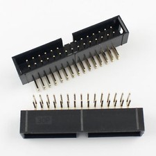 10Pcs 2.54mm 2x15 Pin 30 Pin Right Angle Male Shrouded IDC Box Header Connector