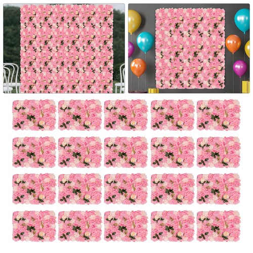 60x40cm 20 Stück Künstliche Blumenwand Rose Wand Panel Blumen Wandpaneele Dekor - Bild 2 von 20
