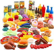 122 Piece Pretend Play Food Set for Kids - Toy Food for Kids Kitchen Set, Pre...