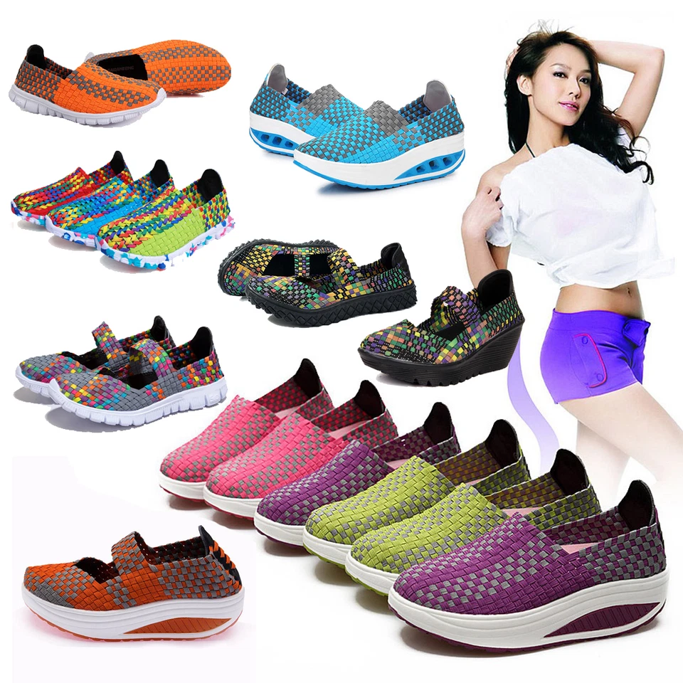 Damen Sport Sandalen Atem Plateau Sneakers Turnschuhe Slipper auf Flach Fitne ≌ - Bild 1 von 4