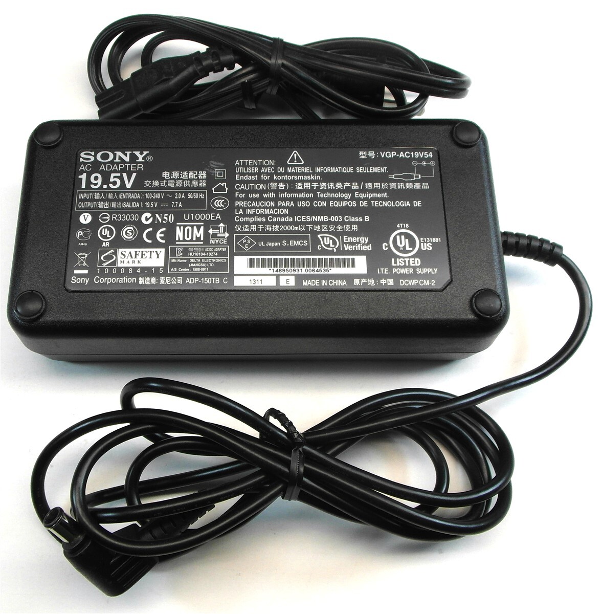 Genuine Sony Laptop Charger AC Adapter Power Supply VGPAC19V54 ADP150TB C 150W eBay