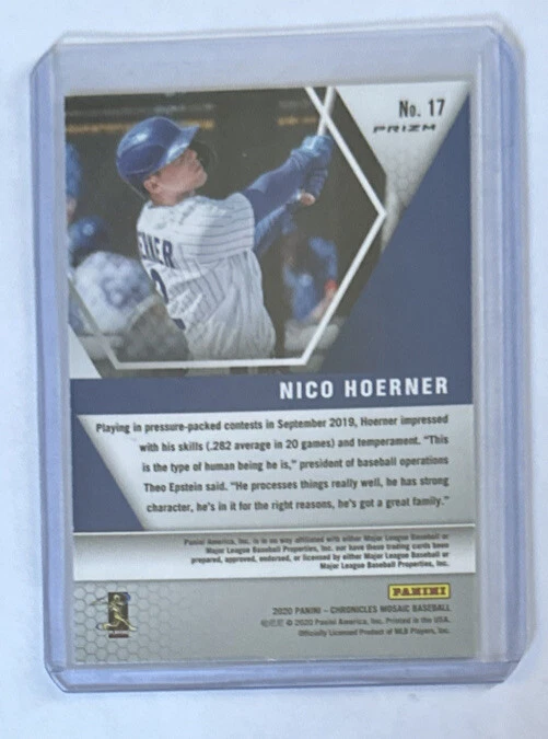 2020 Panini Chronicles - Mosaic Silver #17 Nico Hoerner (RC) - Image 2 of 2