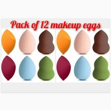 Blender Sponges 12 Pcs for Liquid Cream and Powder Latex Free Makeup Spong