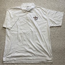 Warner Bros Polo Shirt sz XL White Looney Tunes TAZ Y2K Nostalgia Chic VINTAGE