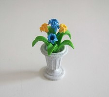 PLAYMOBIL (H3149) PRINCESSES - Pot de Fleur Gris Moucheté Vasque Jardin 5142