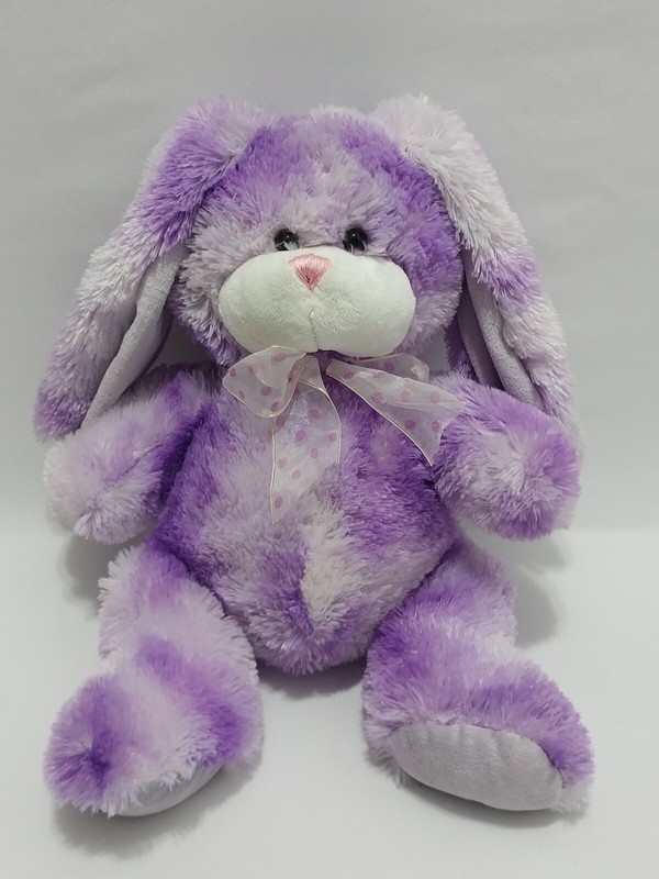 Animal Alley Rabbit 18" Purple & White Soft Plush Stuffed Animal W/Bow Toy R Us 