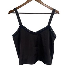 Urban Outfitters Women's Medium Black Satin Lace Camisole