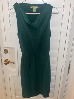 Alice And Olivia emerald Green Silk Sleeveless short Shift Dress Size 2  cowl | eBay