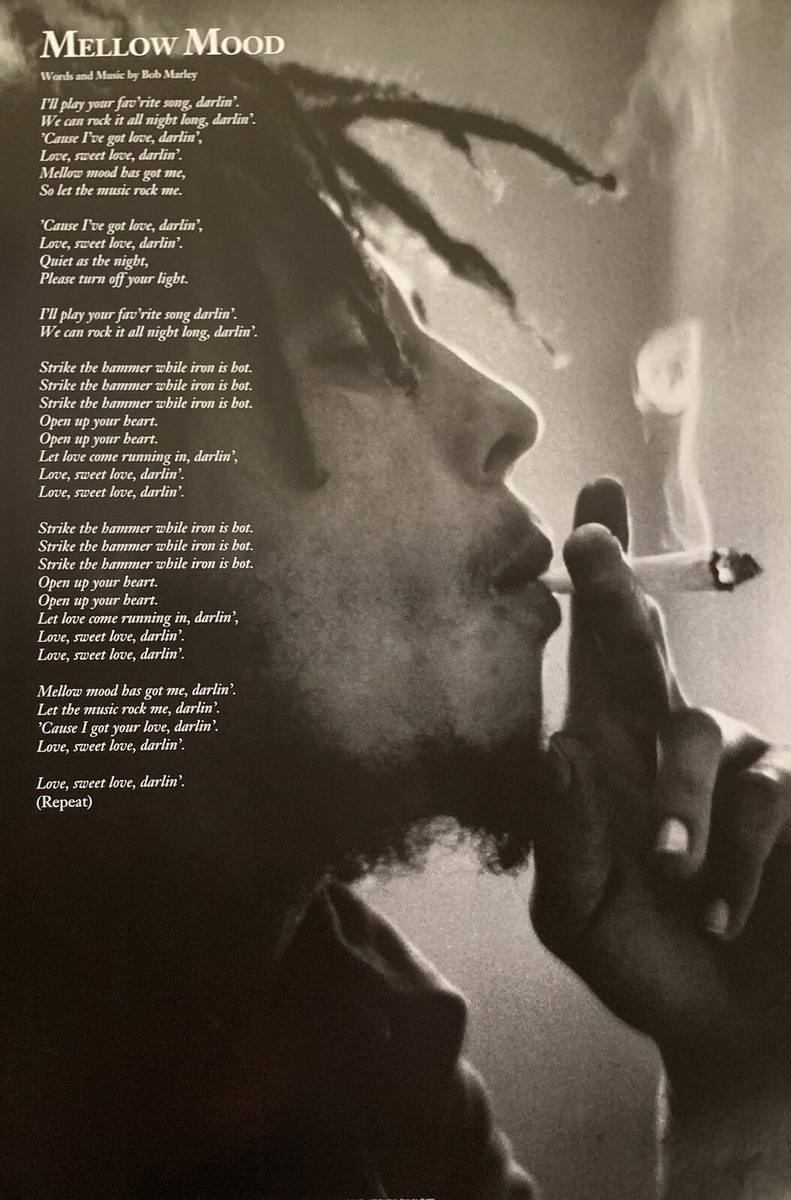 284530 Bob Marley Mellow Mood Lyrics PRINT POSTER