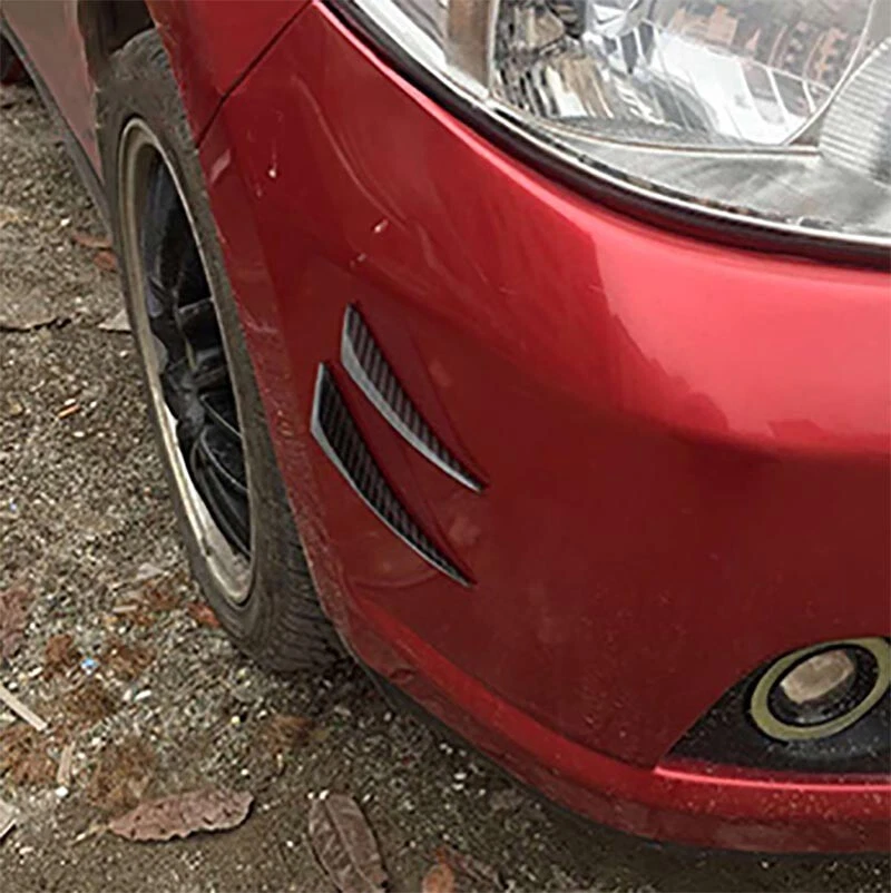 Difusor de labios divisor difusor de parachoques delantero de fibra de carbono real universal protector Canard Foto 3 de 4