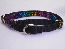 Rainbow - Metallic 5/8" Sm Adj Martingale Pet Collar