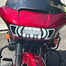 LED Headlight Projector Headlamp Turn SIgnal DRL For Harley Road Glide 2015-2023