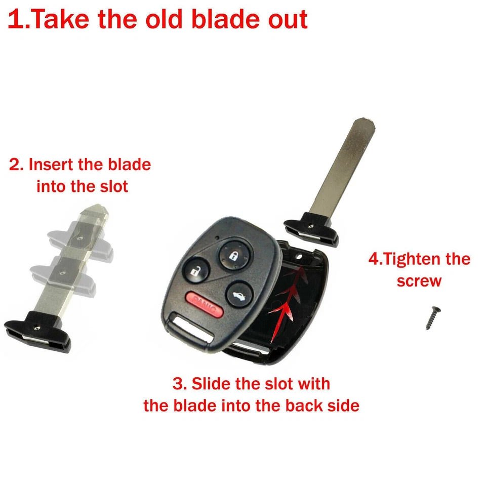 X2 DIY Repair Kit For Honda 4 Button Remote Key Shell Case Easy Fix and Strong! - Image 2 of 4