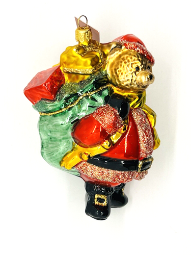 Seltener Weihnachtsbär Weihnachtsschmuck Glaswaren Kunst Studio handgefertigt mit Aufbewahrungsbox - Bild 9 von 23