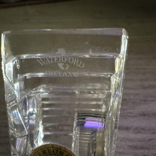 Vintage Waterford Crystal Ireland Small Quartz Mantel Clock Works 4” L x 2.5” T - Picture 9 of 17