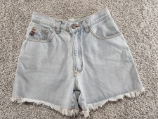 Womens Size 7 / 8 Vintage Frayed Denim    Gitano Shorts  High Waist 80s 90s