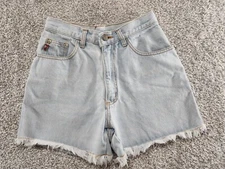 Womens Size 7 / 8  Vintage Frayed  Denim❤️ Gitano Shorts   High Waist 80s 90s