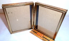 Vintage Double Frame Gold Metal Hinged 3.25 x 4.25 Photo Picture Frame