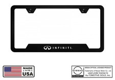 Infiniti Logo Black Finish Notched License Plate Frame Official Licensed