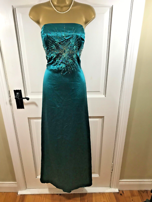 monsoon green silk dress Lagoon Blue Silk Organza Gown With Pleated Mousseline Train And Monsoo main image 1