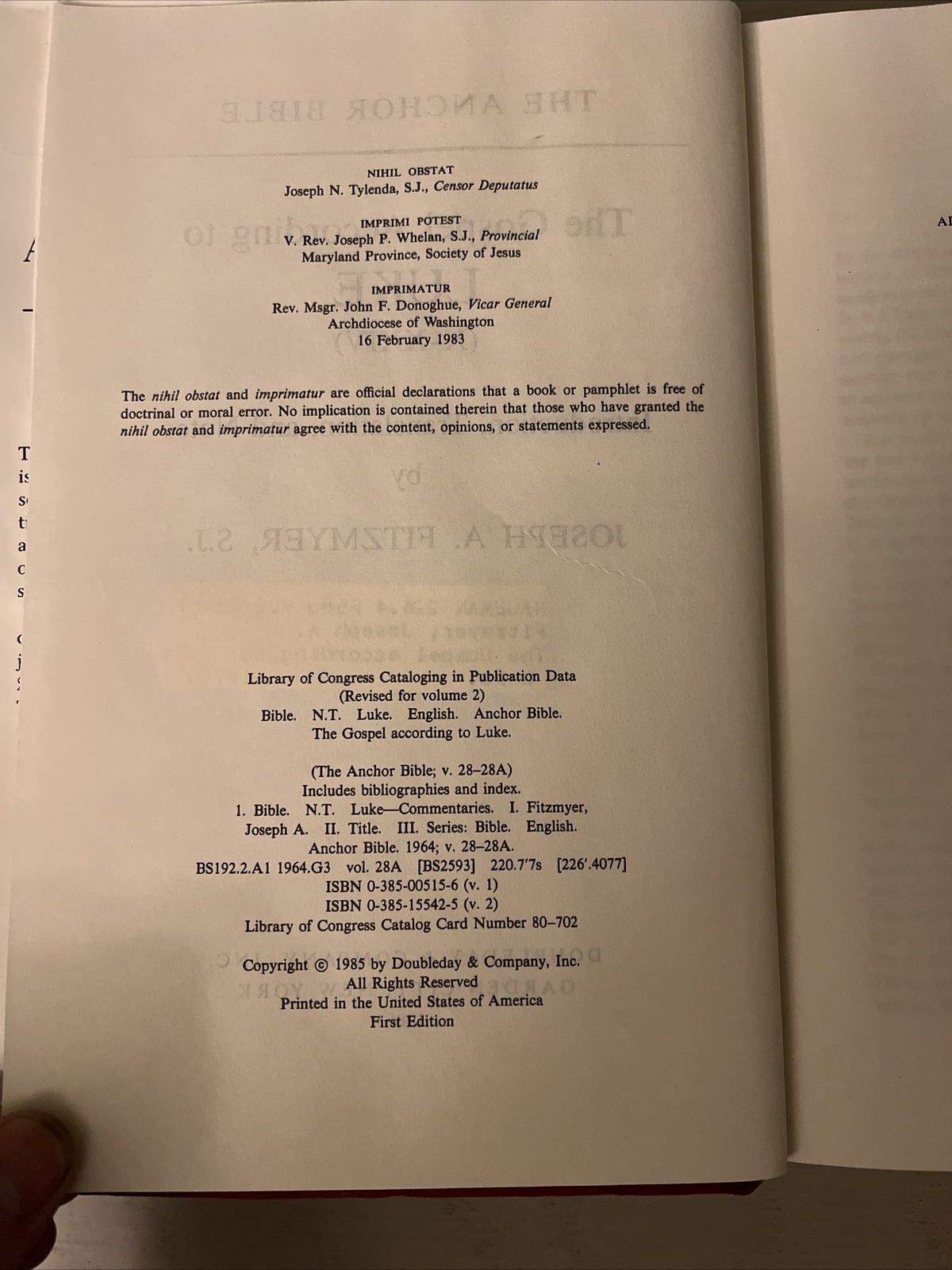 Anchor Bible Ser. The Gospel According to Luke IIX by Joseph A