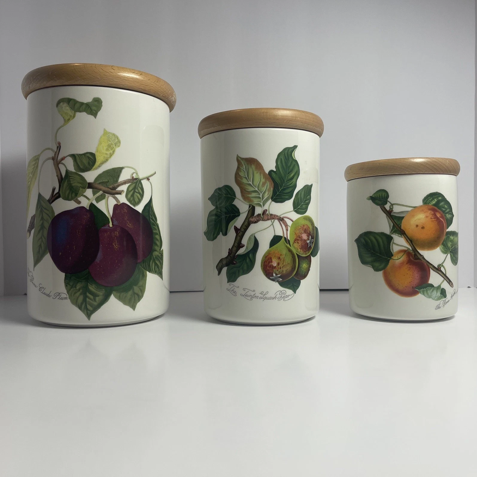 Vintage Portmeirion Pomona Canisters Set of Three England Susan Williams-Ellis