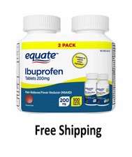 Equate Ibuprofen 200mg Tablets Bulk Pain Reliever 500 Count 2x250