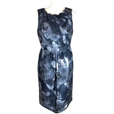 Adrianna Papell Sheath Dress 10 Floral Embellished Tea Party Dark Romantic Event