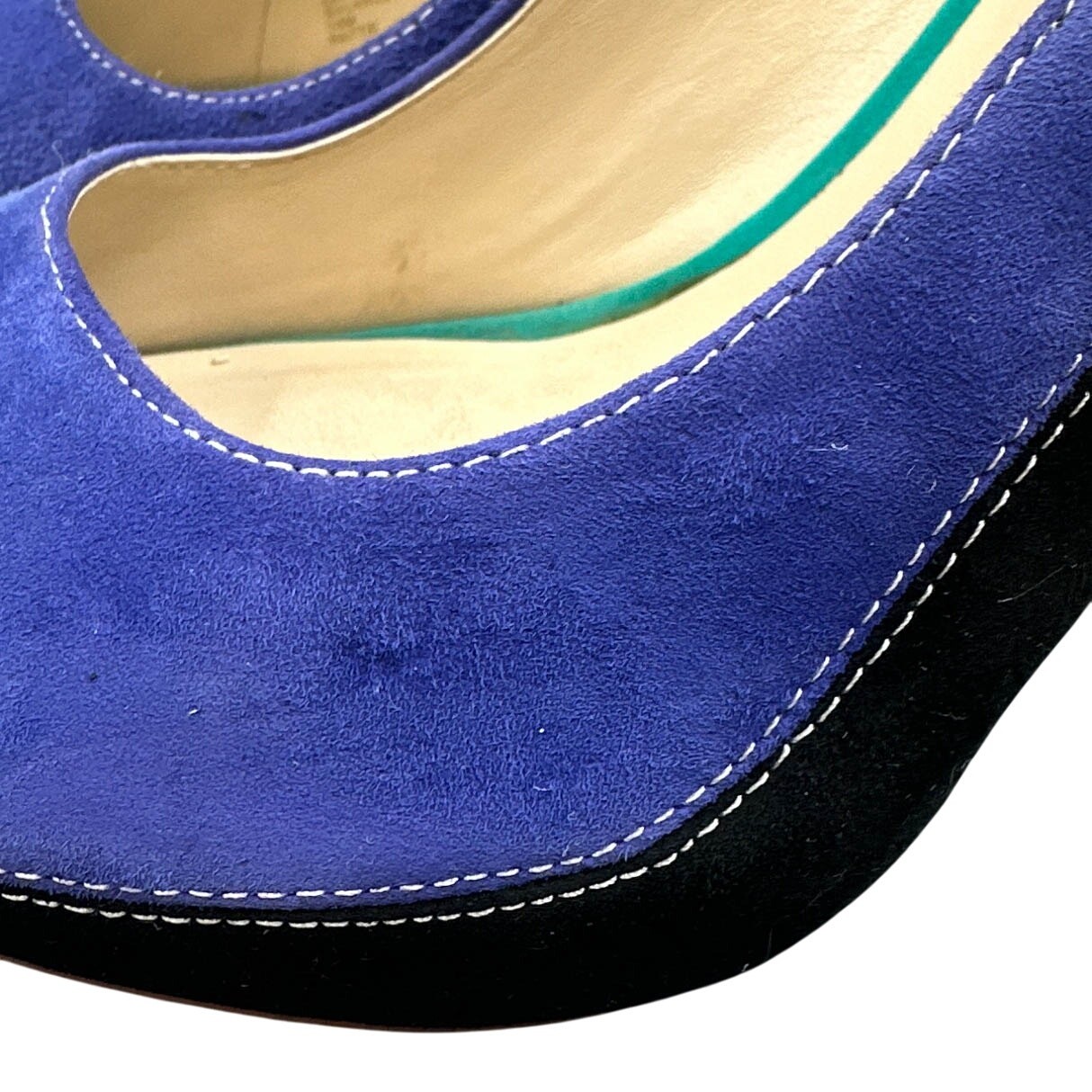 INC Platform Pump 10M Suede Patchwork Multicolor … - image 18