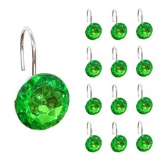 EleCharm 12 Pcs Bling Rhinestones Shower Curtain Hooks Bathroom Rolling Hooks...