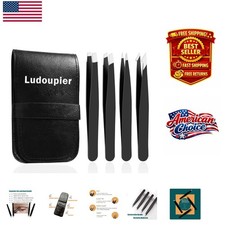 Multi-Purpose Tweezers Set with Travel Case - Perfect for Beauty  First Aid