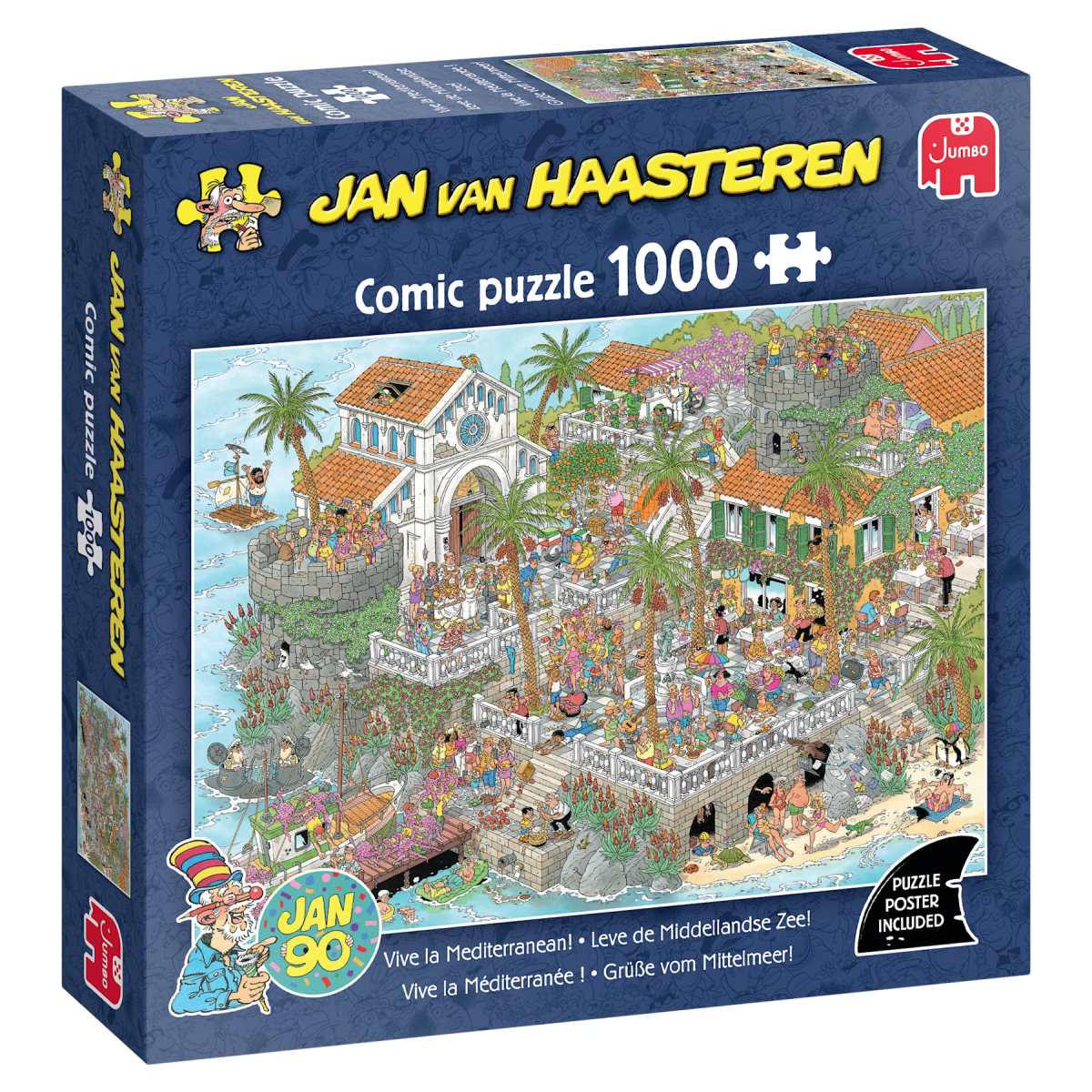 Jan van Haasteren Grüße vom Mittelmeer – 1000 Teile Puzzle Für Erwachsene | Lustiges, Kniffliges Wimmelbild Puzzle Für Geburtstag & Weihnachten – FSC-zertifizierte, 68 x 49 cm - Bild 6