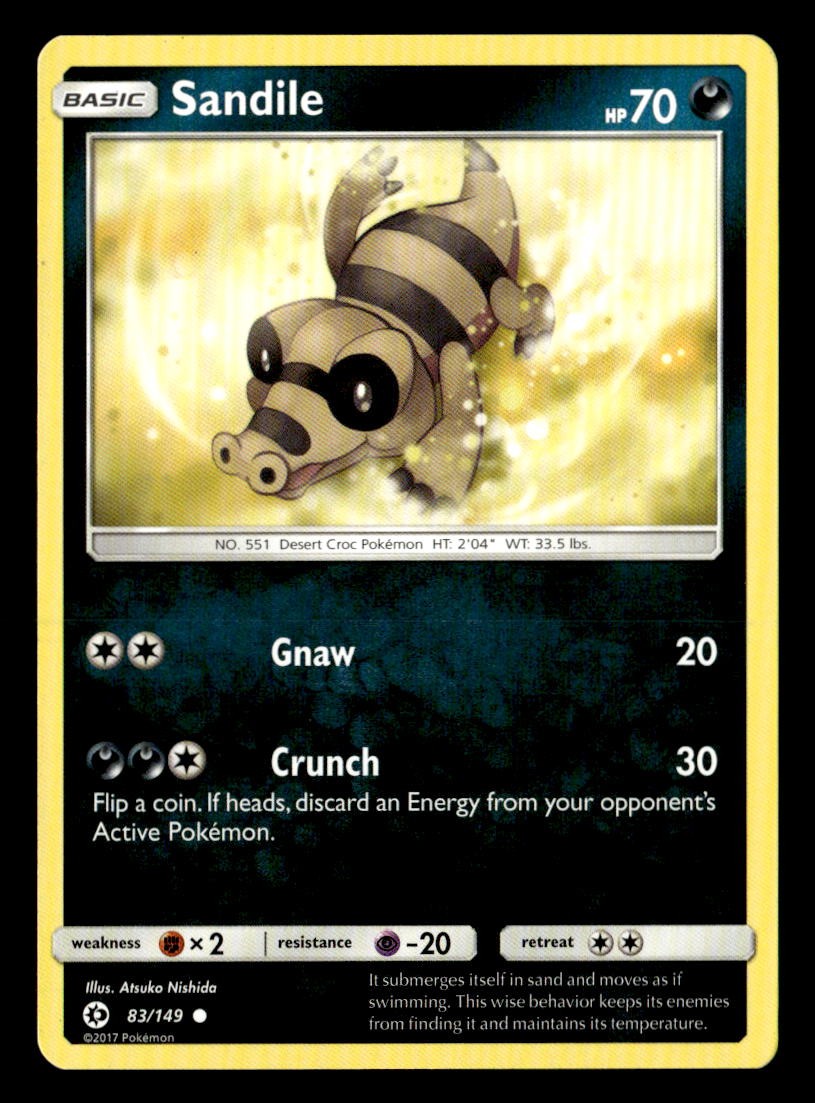 Pokemon Sandile #83/149 tcg Near Mint or Better